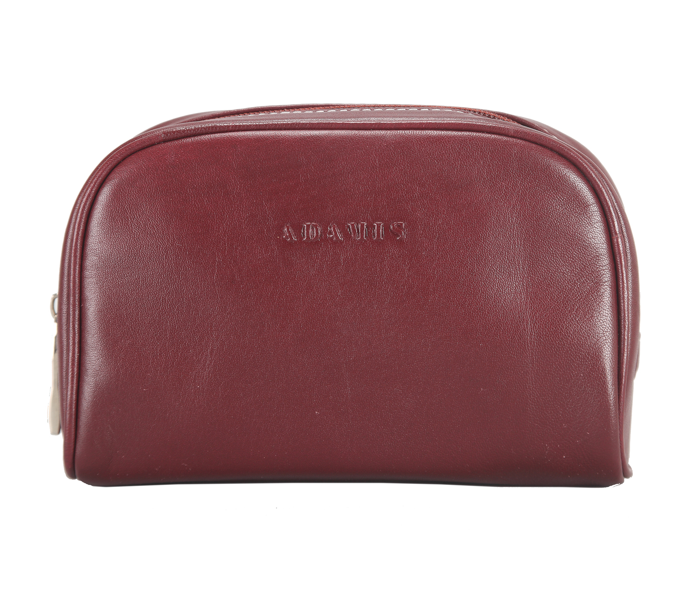 Travel Essential--Unisex Wash & Toiletry travel Bag in Genuine Leather - Wine