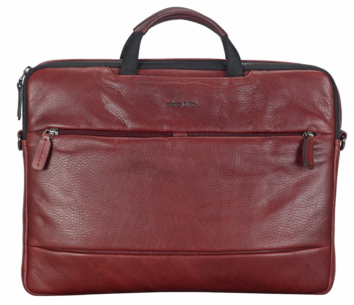 Portfolio / Laptop Bag-Javier-Laptop slim messenger bag in Genuine Leather - Wine