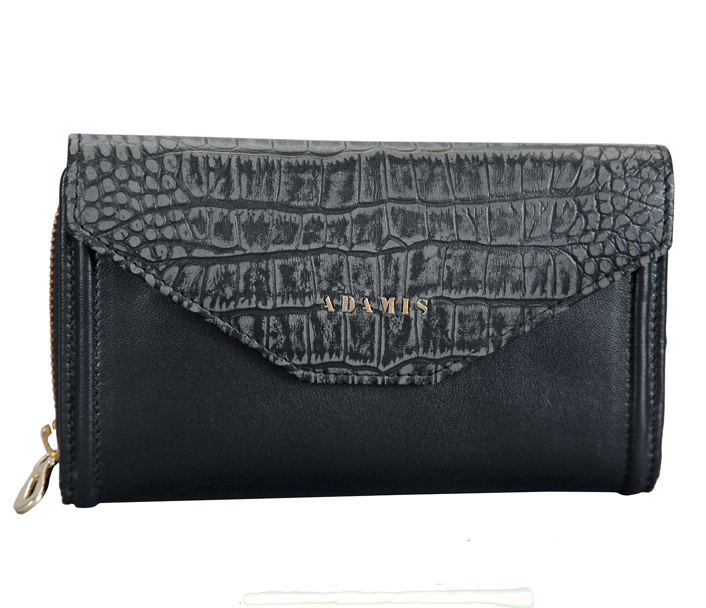 Wallet-Carolina-Women's bifold wallet in Genuine Leather - Black