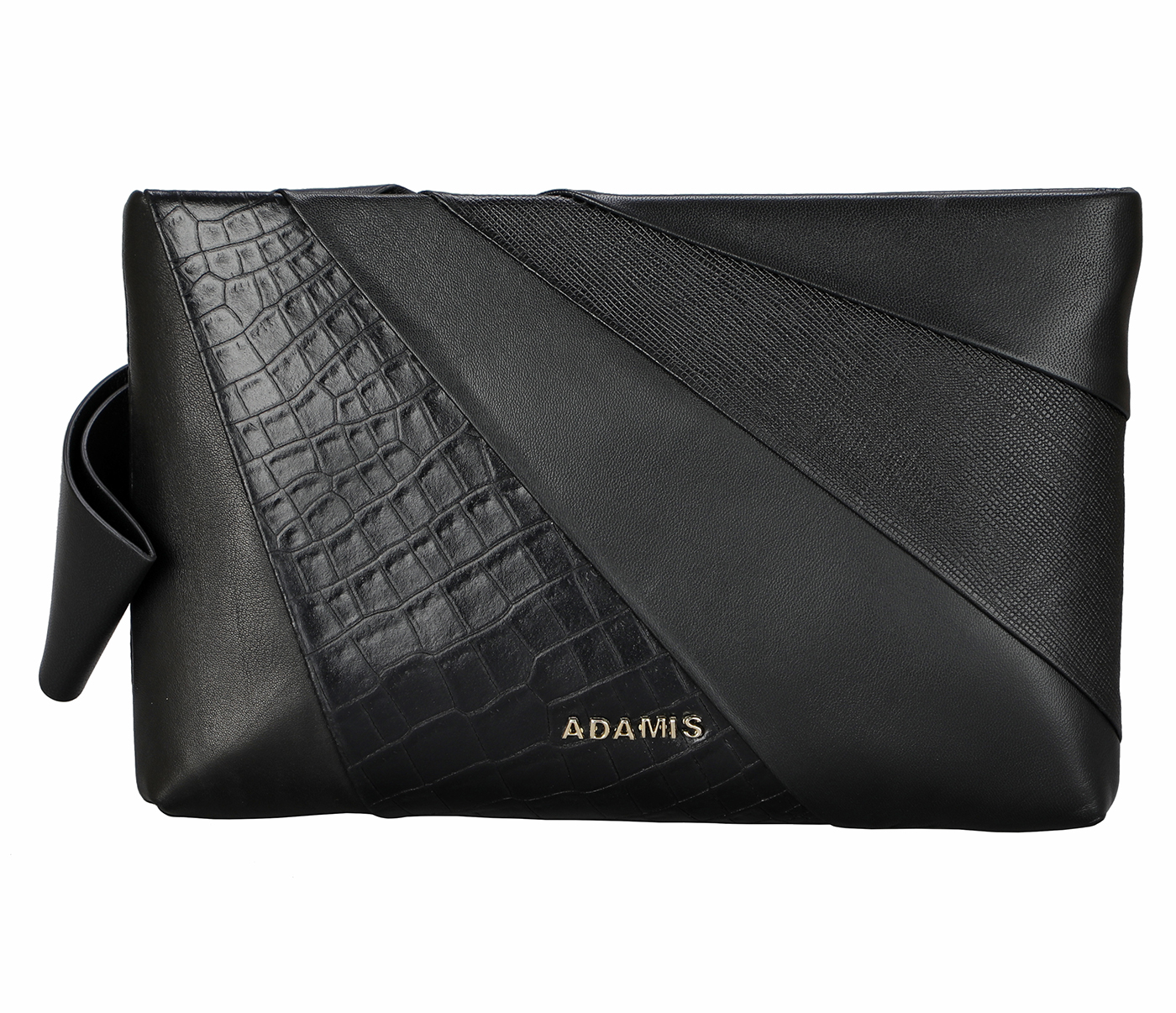 B872-Raquel-Evening Bag in Genuine Leather - Black