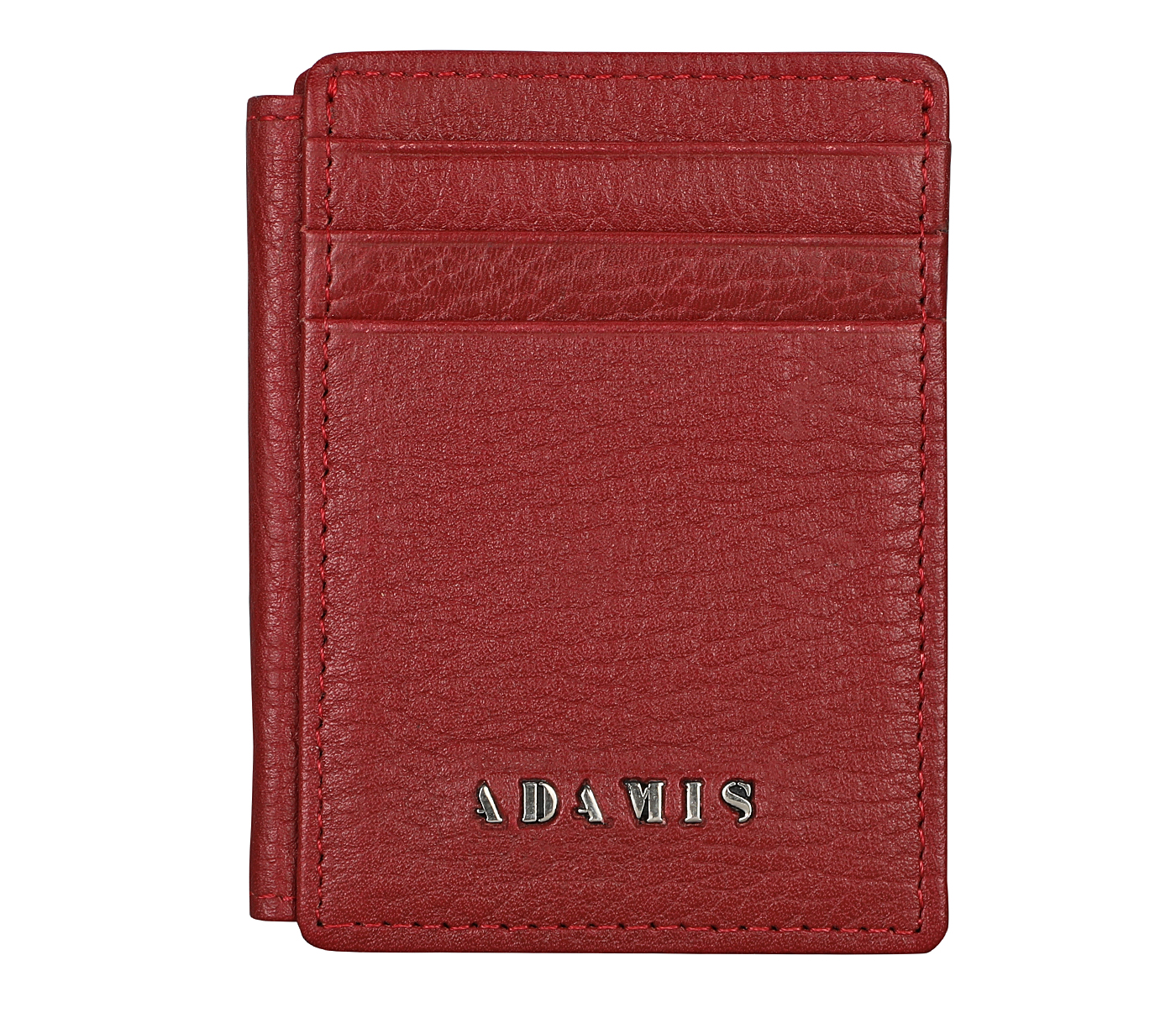 W339-Credit card-case in genuine leather - Red
