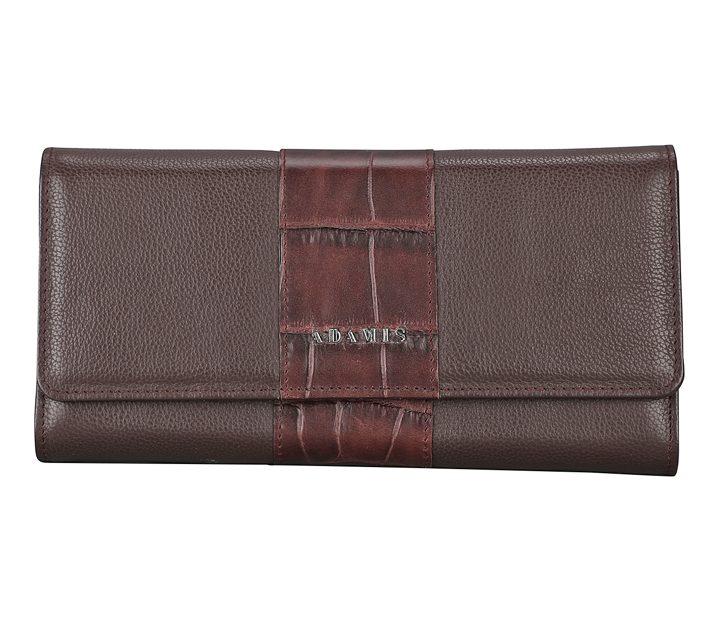 W343-Nahia-Womens wallet in Genuine Leather - Wine
