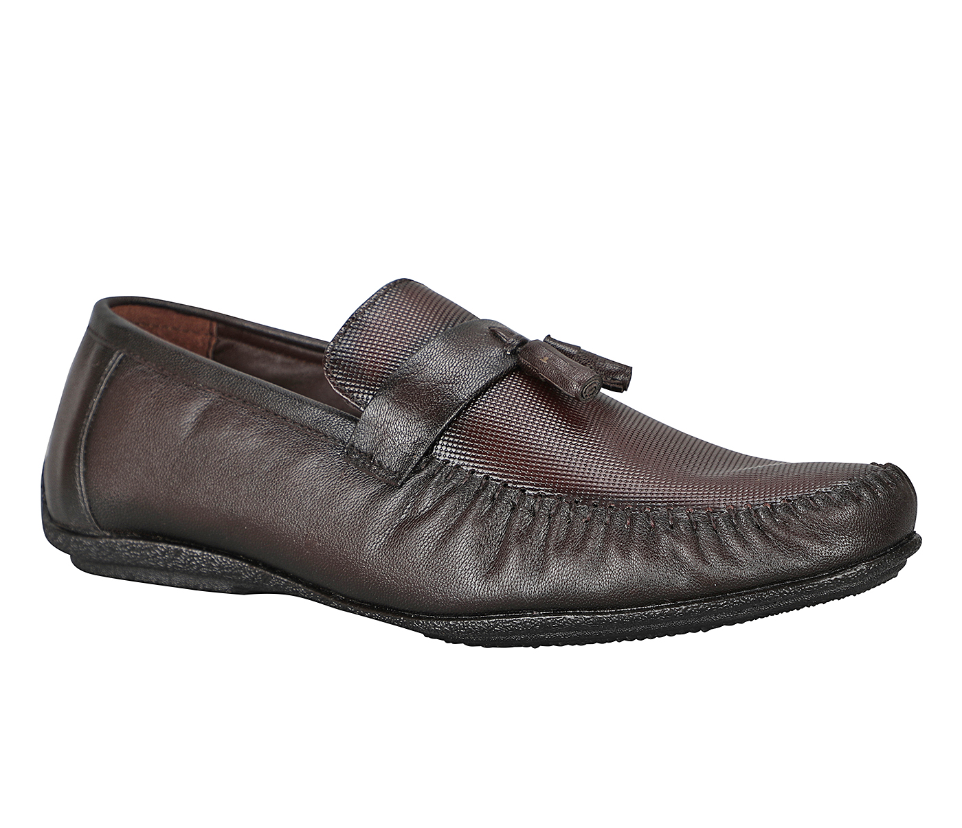 MG11-Adamis-Black Color Pure Leather Footwear For Men - Brown
