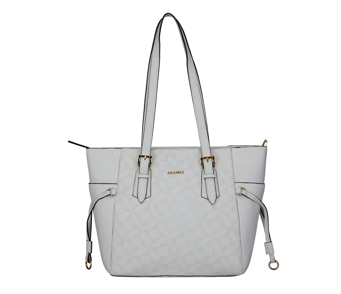 B899-Abril-Shoulder work bag in Genuine Leather - White