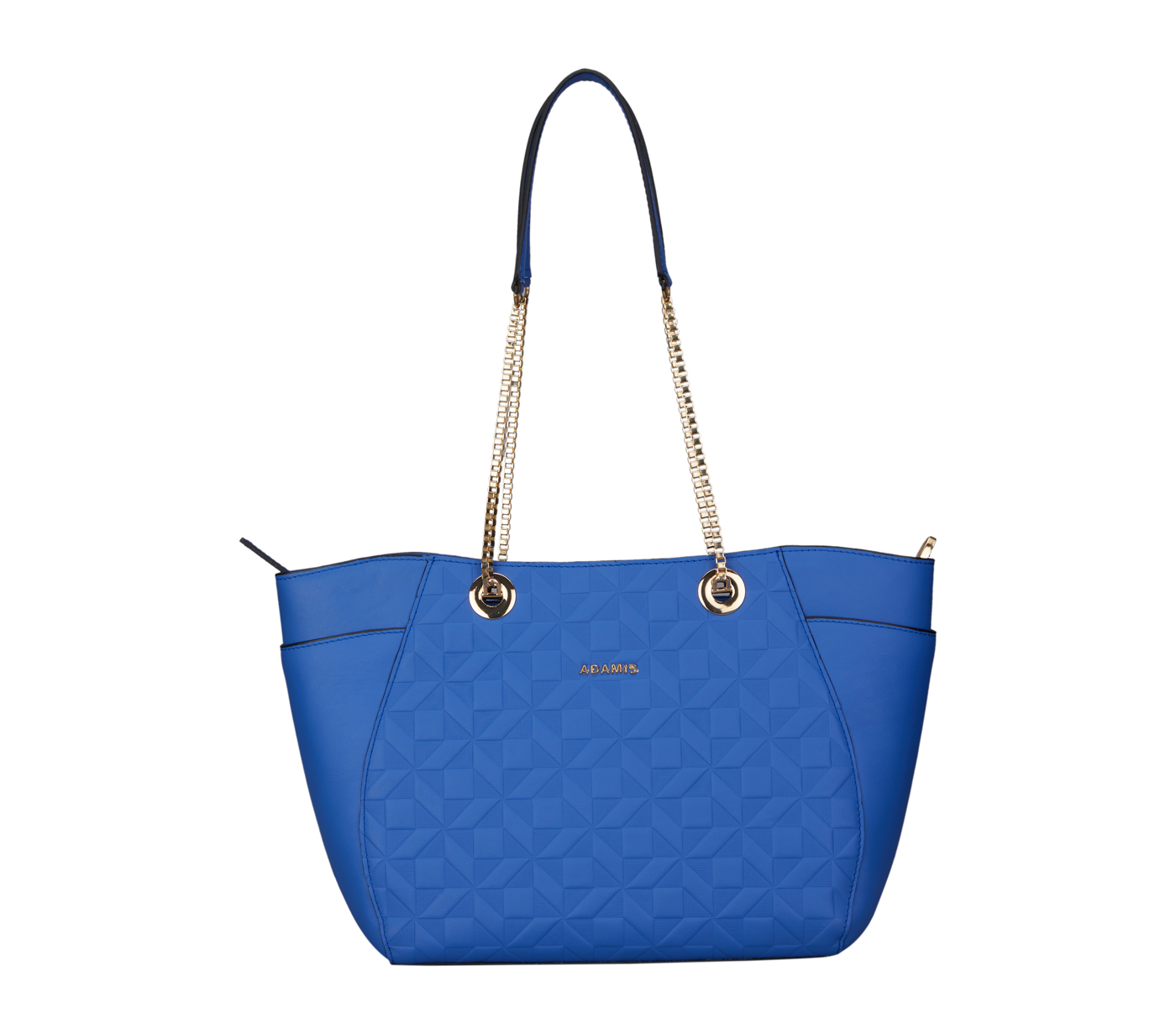 B900-Luisa-Shoulder work bag in Genuine Leather - Blue