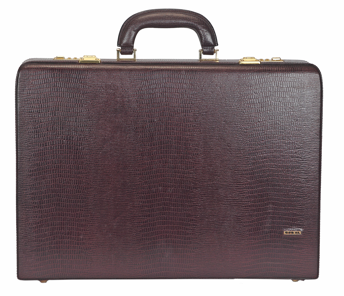 BC13--Briefcase hard top in Genuine Leather - Wine