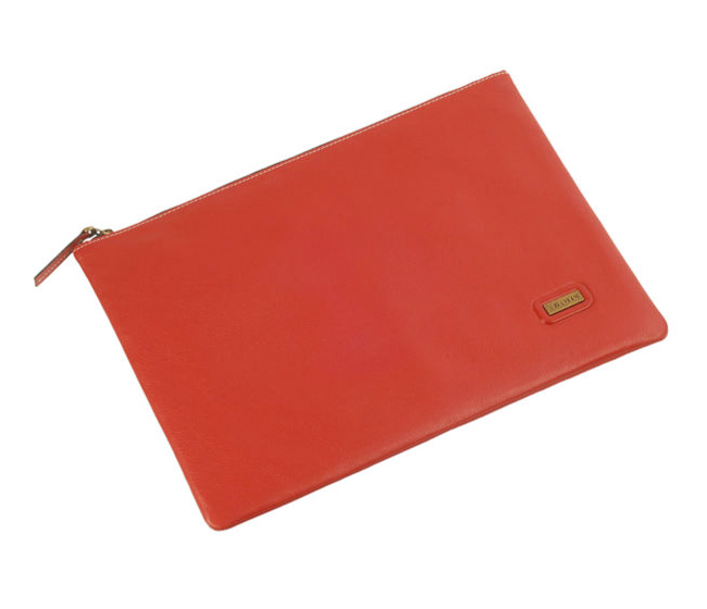 Leonardo Leather Laptop Sleeve / Folder(Red)F16