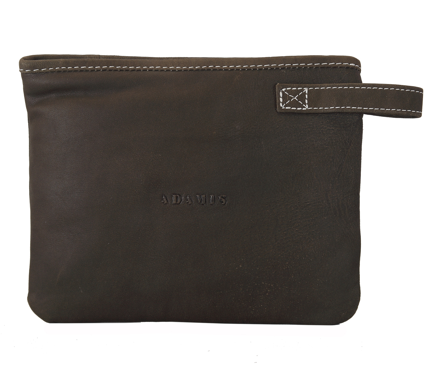 W227--Unisex multi purpose pouch in Genuine Leather - Black