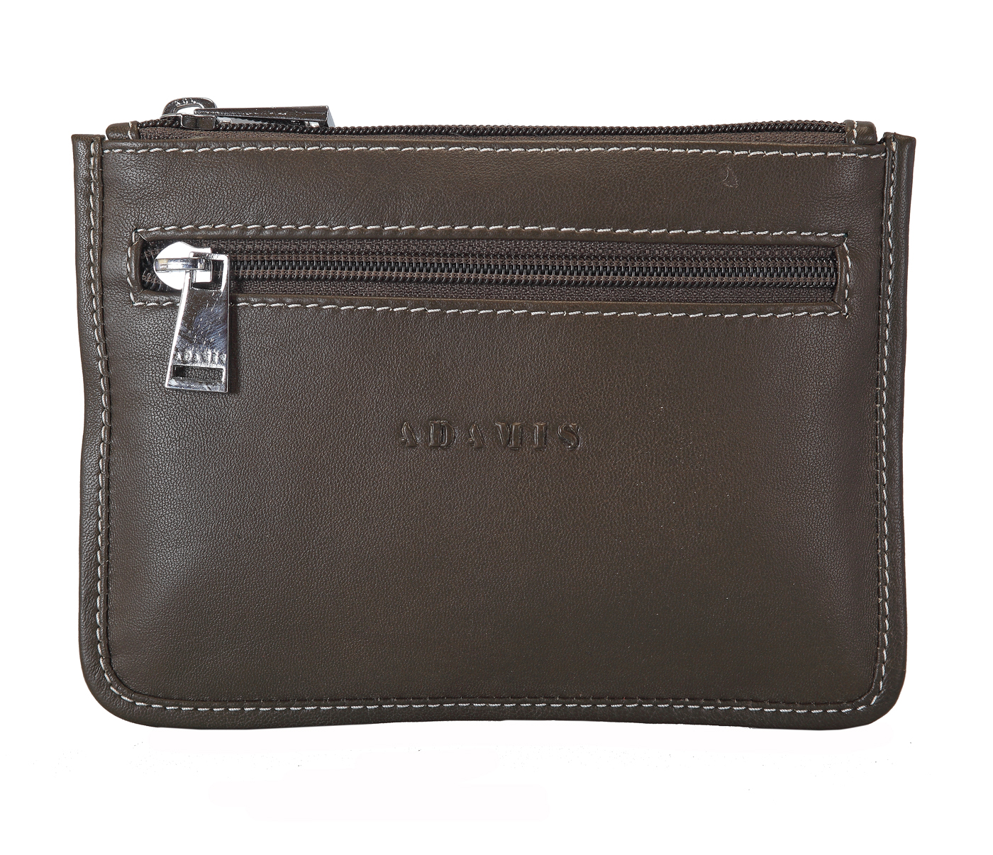 W228--Unisex multi purpose pouch in Genuine Leather - Brown.