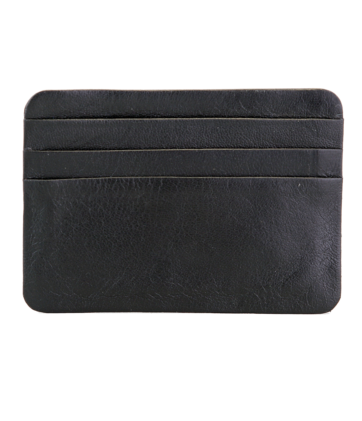 Card Case--Ultra Slim card Case in Genuine Leather - Black