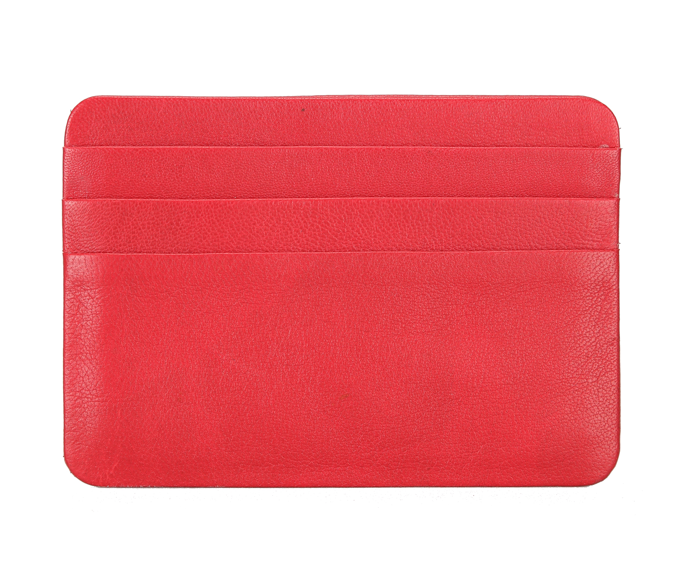 VW8--Ultra Slim card Case in Genuine Leather - Red