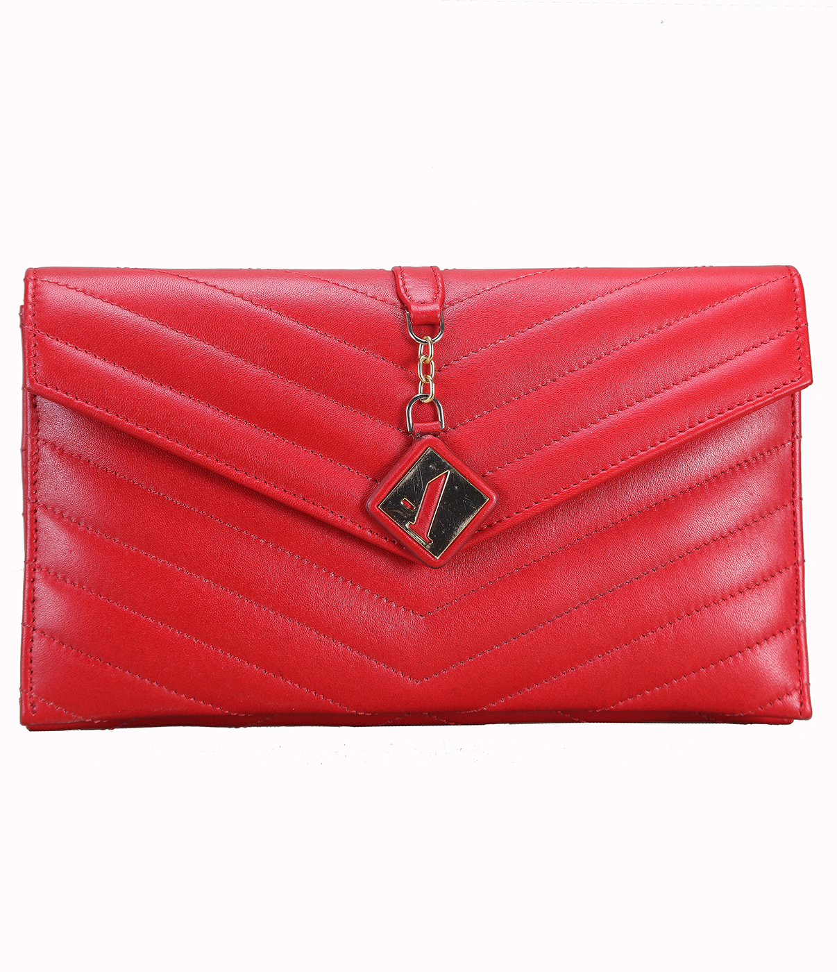 Handbag-Linda-Evening bag in Genuine Leather - Red