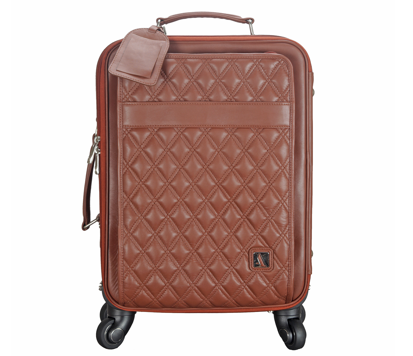 T53-Filippo-Travel cabin luggage strolley in Genuine Leather - Tan