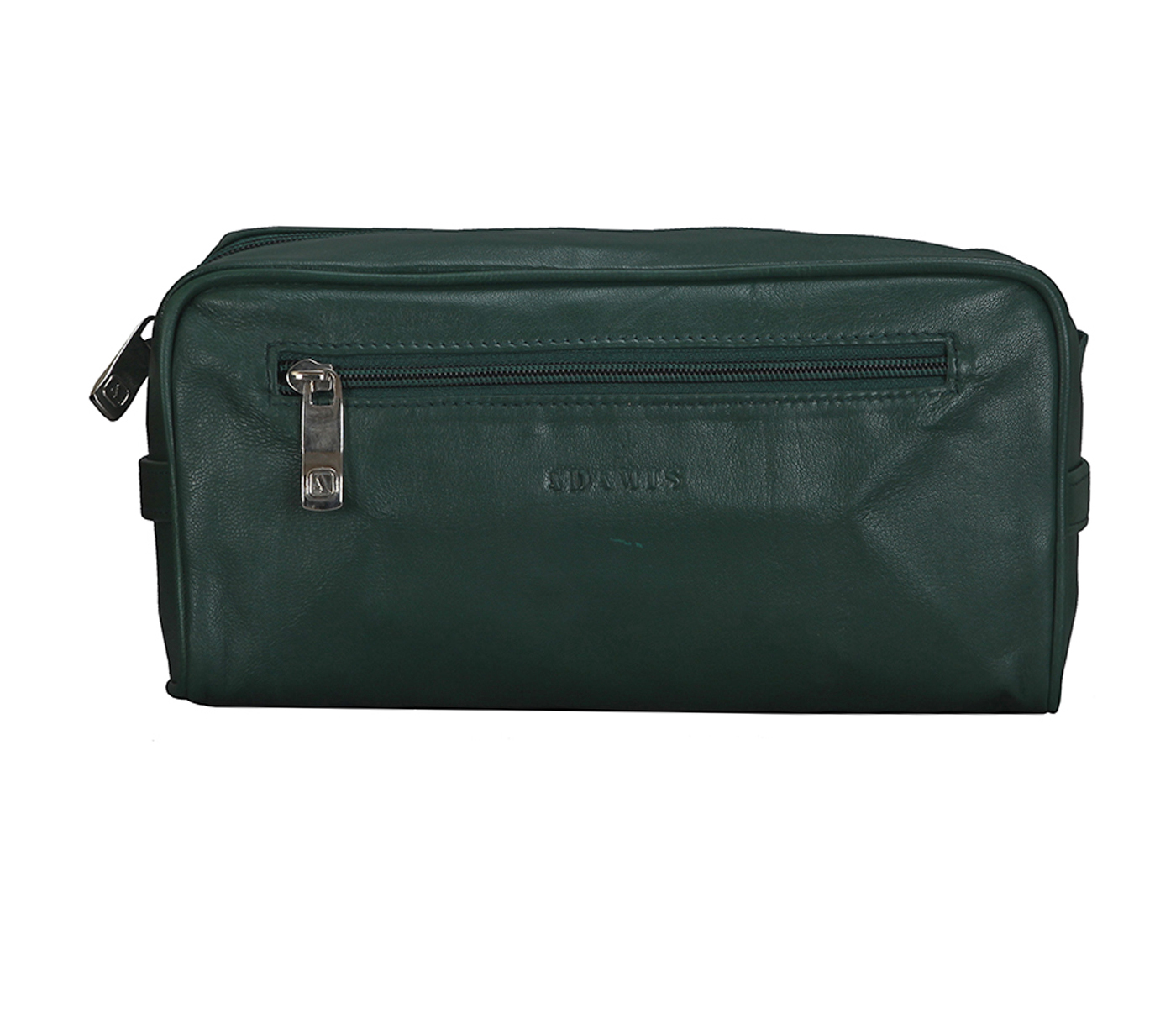 Travel Essential--Unisex Wash & Toiletry travel Bag in Genuine Leather - Green