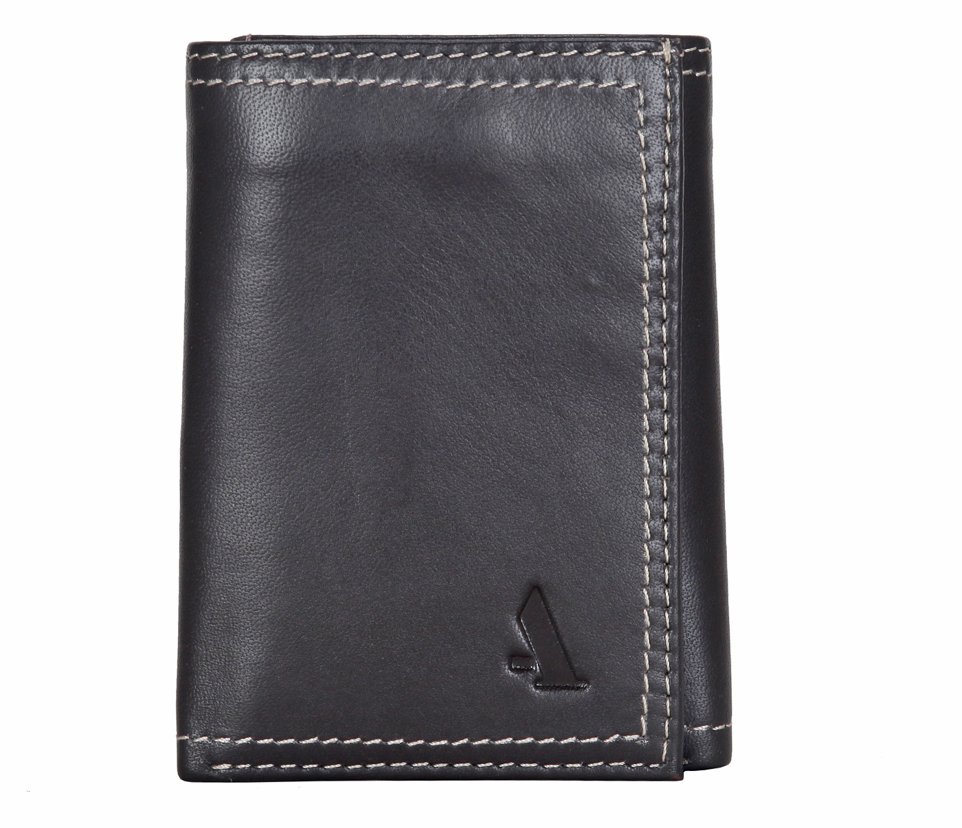 Wallet-Samuel -Mens's trifold wallet with photo id in Genuine Leather - Brown.