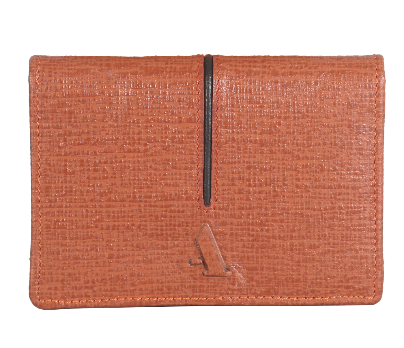 W302--Credit card cum business card case in Genuine Leather - Tan