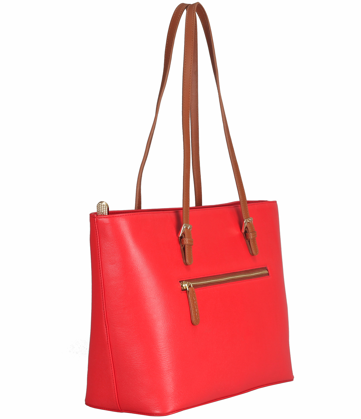 Handbag-Loma-Double handle Shoulder bag in Genuine Leather - Red