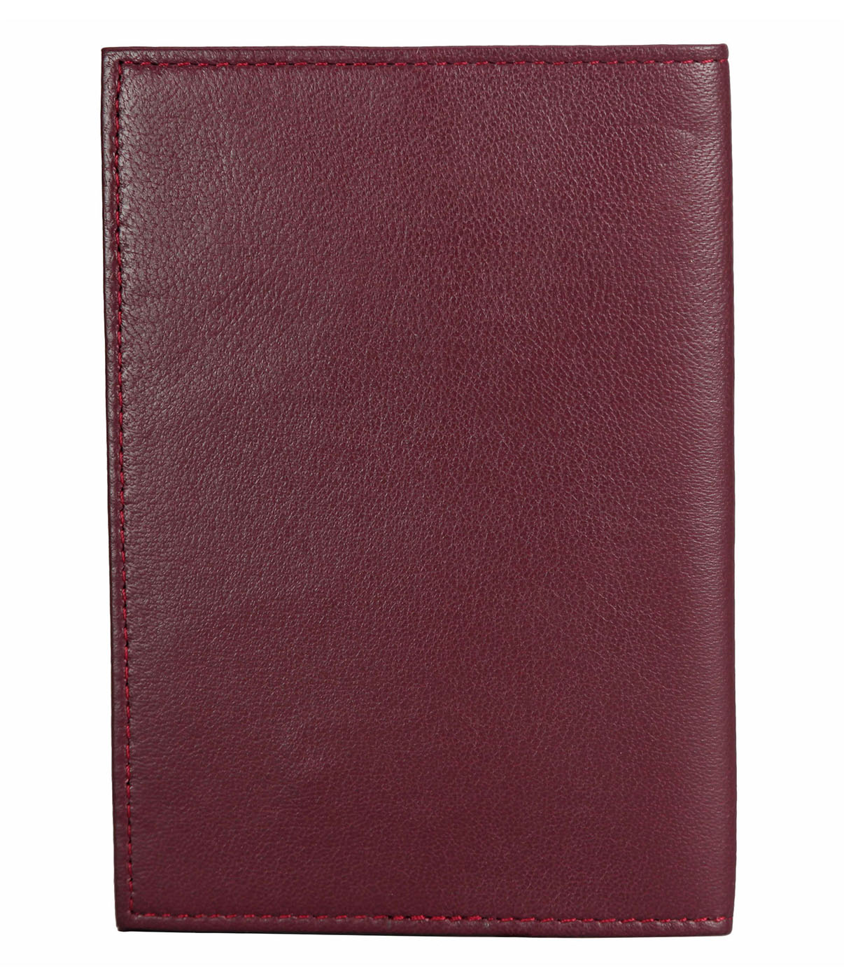 W73--Passport cover in Genuine Leather - Wine