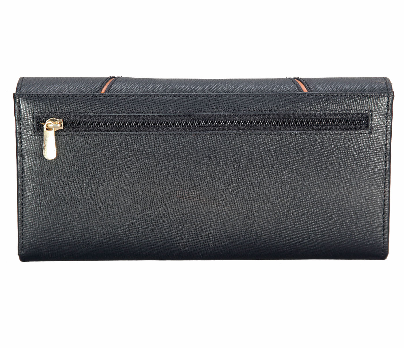 W309-Imala-Women's wallet cum clutch in Genuine Leather - Black