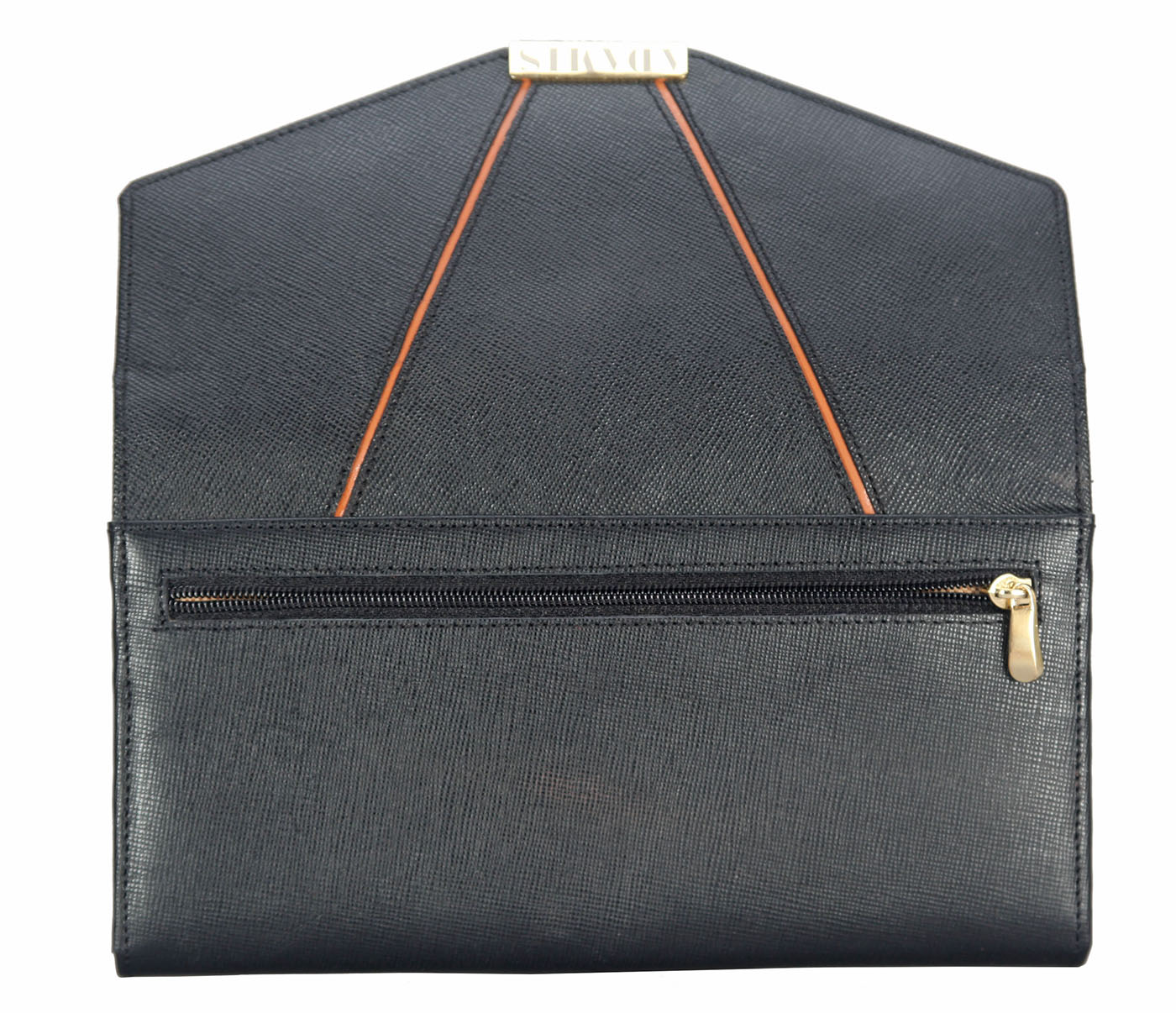 W309-Imala-Women's wallet cum clutch in Genuine Leather - Black