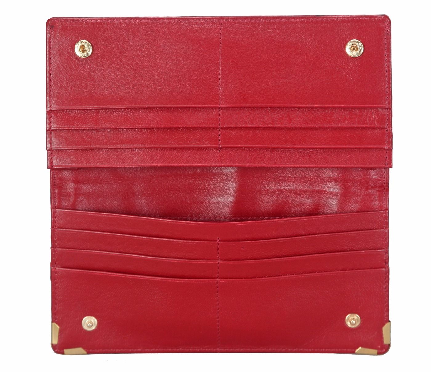 W314-Montana-Women's bifold button closing wallet in Genuine Leather - Red