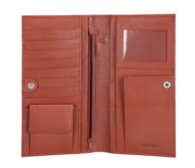 W10-Novio-Travel document wallet in soft Genuine Leather - Tan
