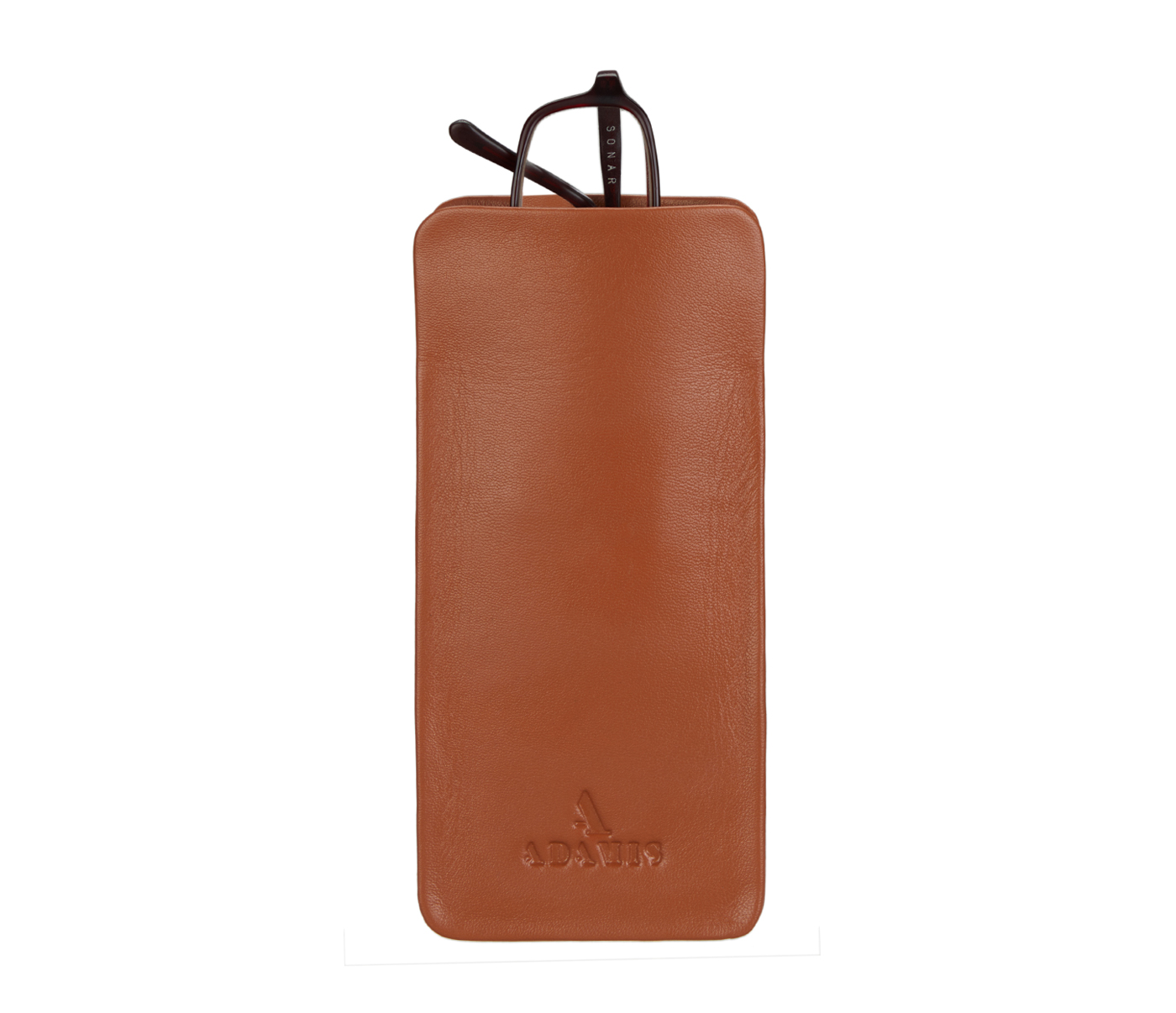 VW11--Soft stitch free spectacle case in Genuine Leather - Tan