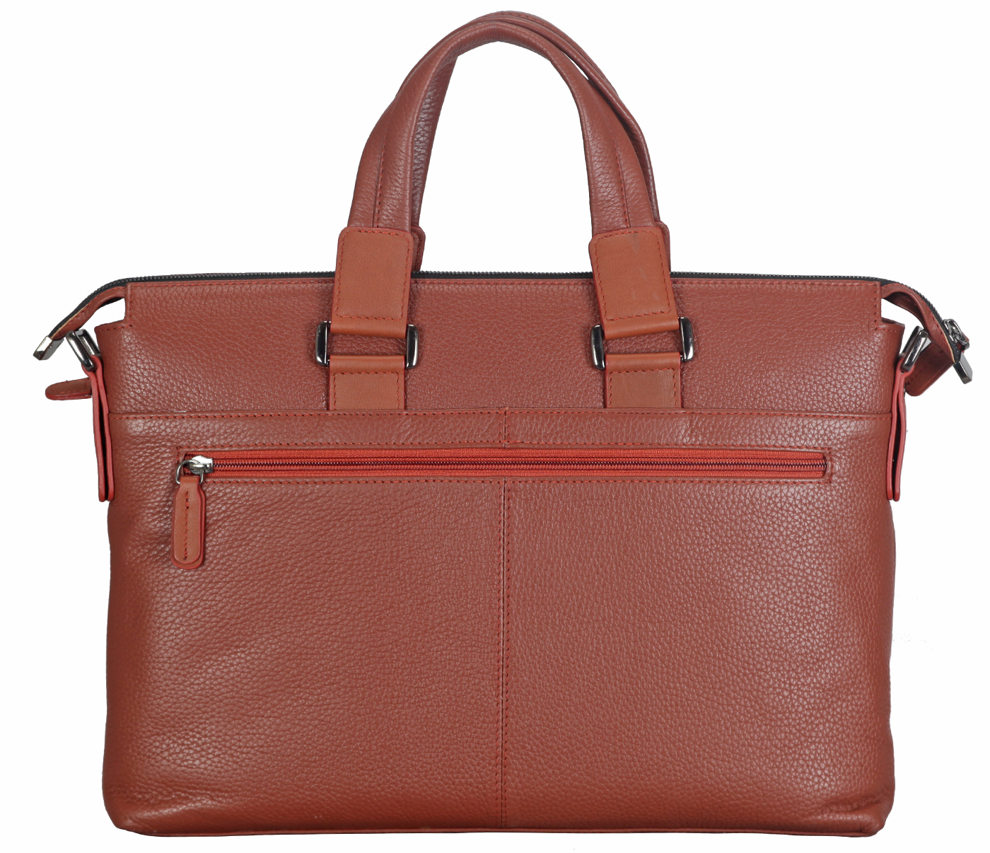 F65-Alex-Laptop cum portfolio messenger bag in Genuine Leather - Tan