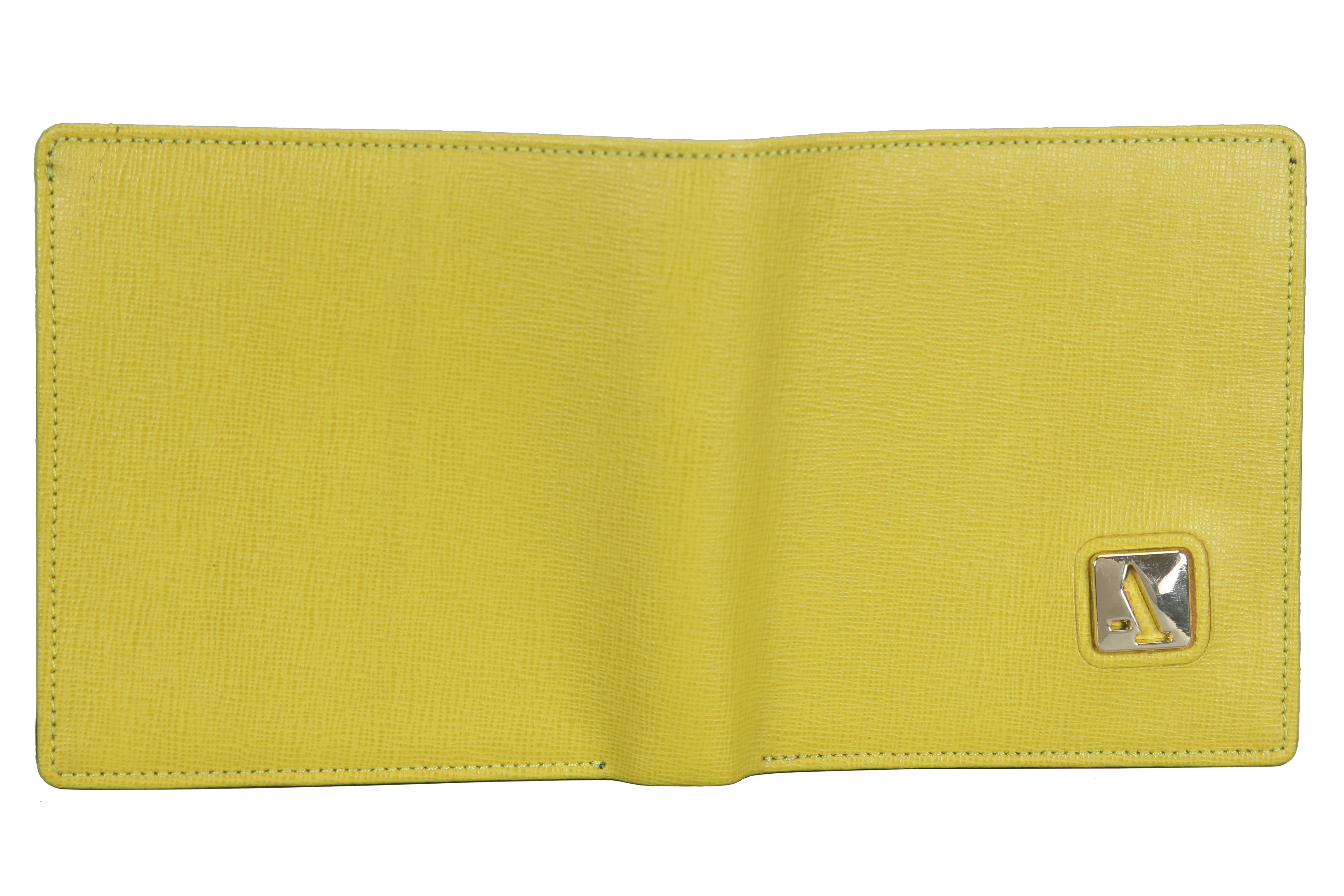Wallet-Alabama-Women's bifold wallet in Genuine Leather - Yellow/Black