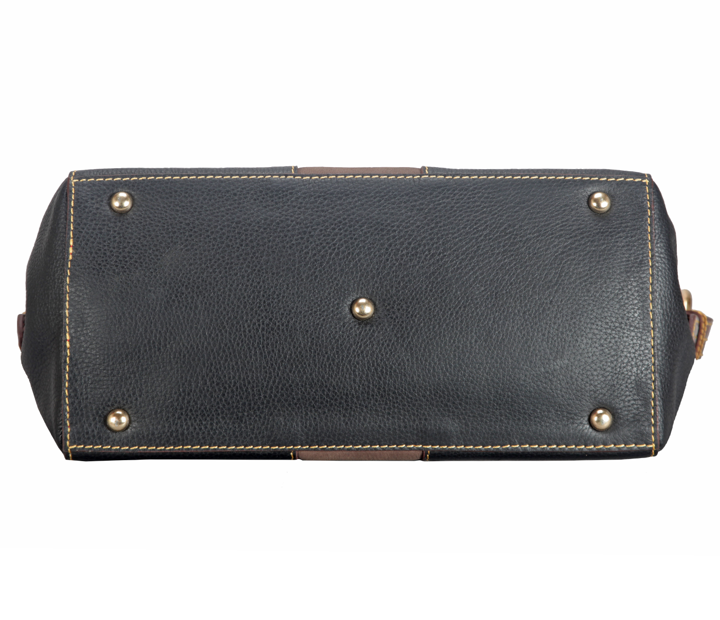 B835-Gretta-Short handle cum Sling bag in Genuine Leather - Black