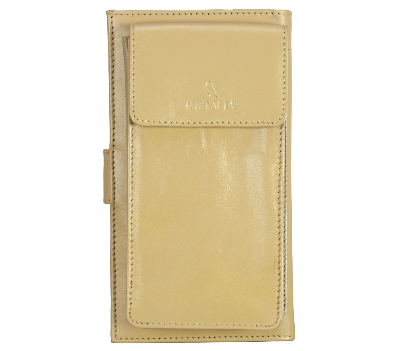 Wallet-Cameron-Women's wallet with mobile holder in Genuine Leather - Beige