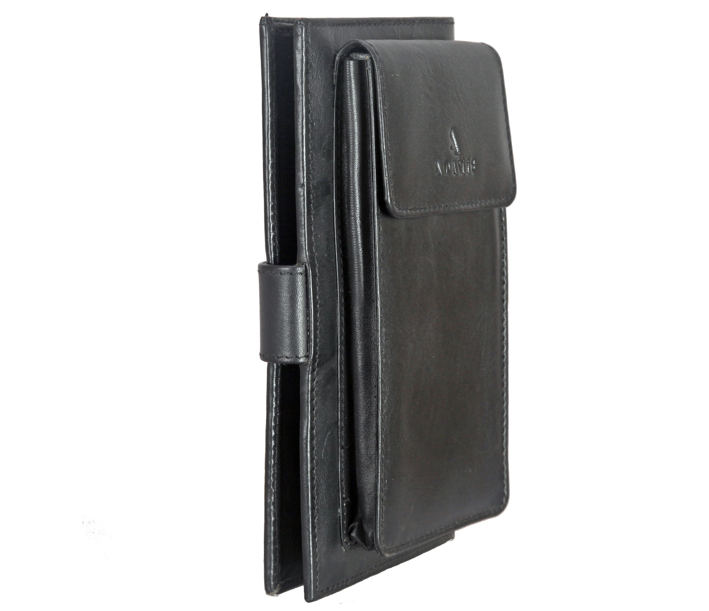 Wallet-Cameron-Women's wallet with mobile holder in Genuine Leather - Black