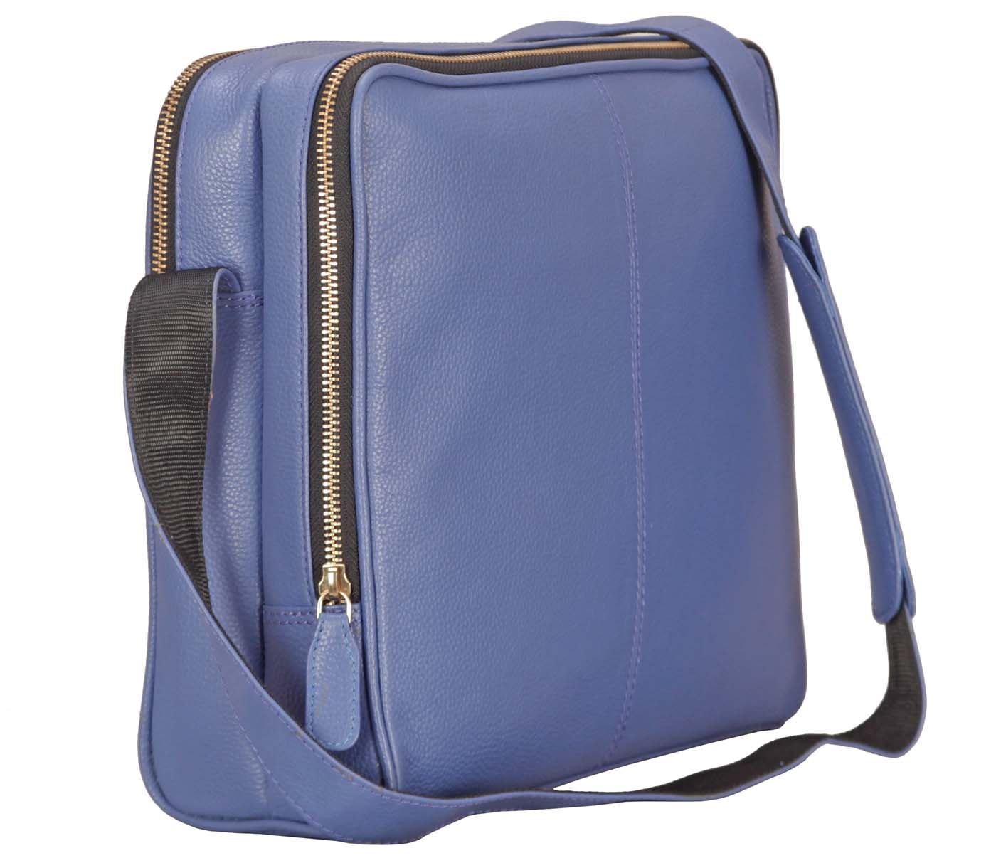 P37-Dwayne-Men's travel pouch in Genuine Leather - Blue