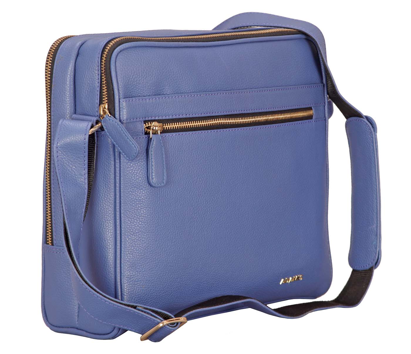 P37-Dwayne-Men's travel pouch in Genuine Leather - Blue