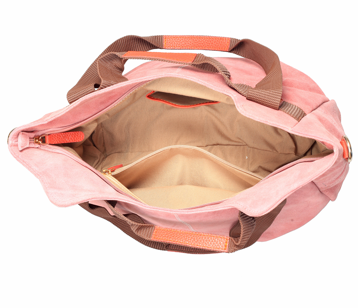 B857-Crisanta-Semi casual bag in Genuine Leather - Pink.