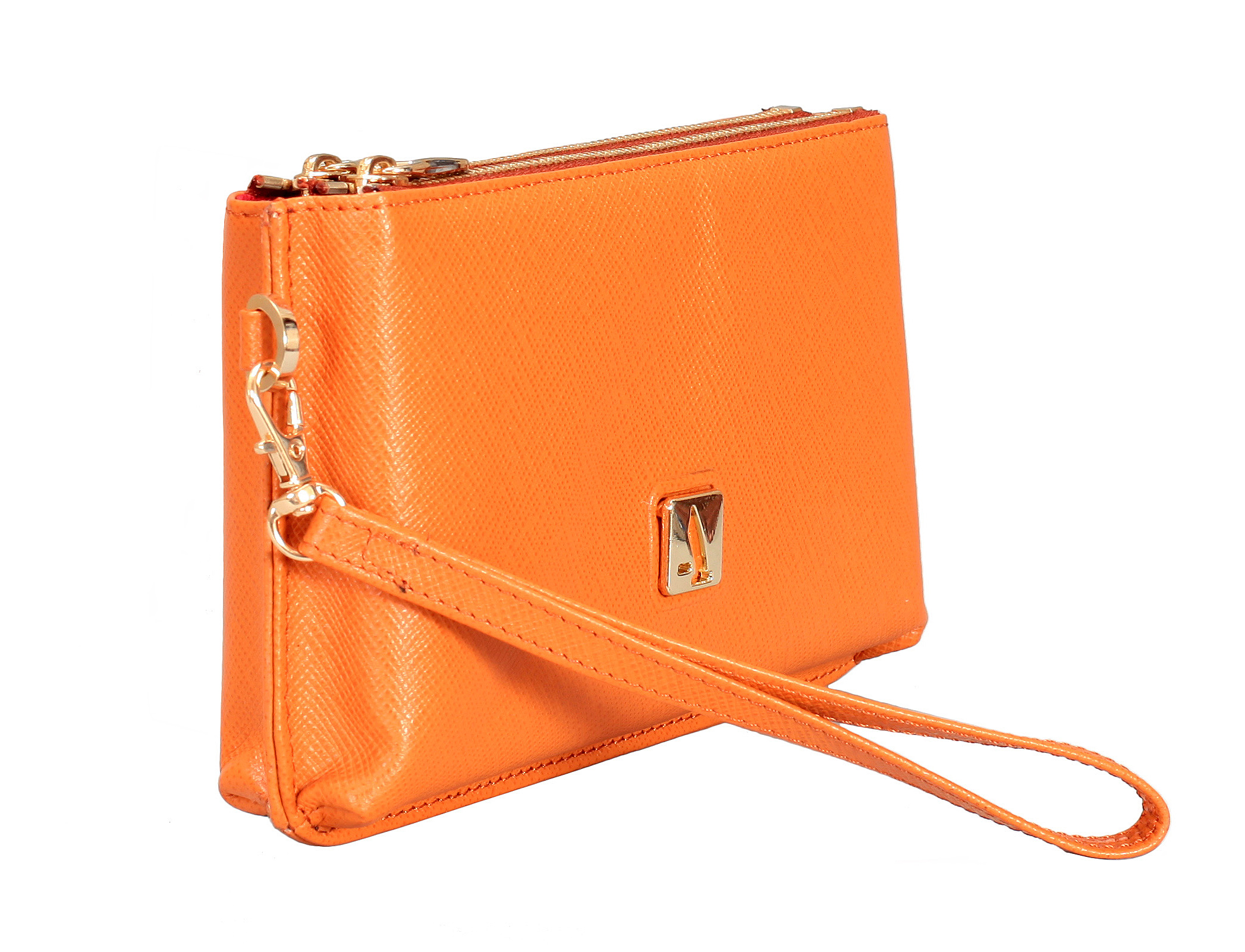 W332-Adriana-Women's wallet cum clutch in Genuine Leather - Tan