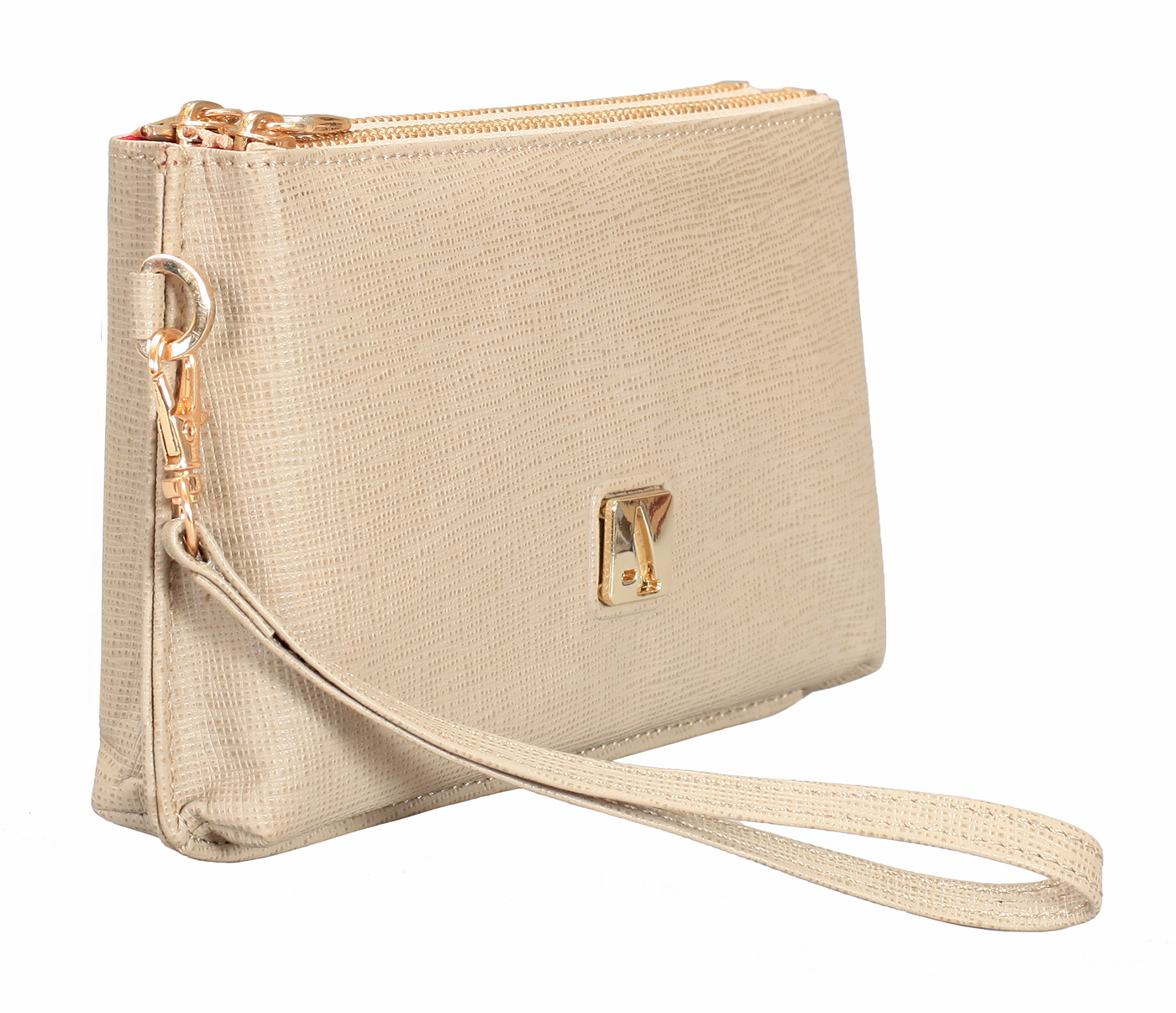 Wallet-Adriana-Women's wallet cum clutch in Genuine Leather - Tope