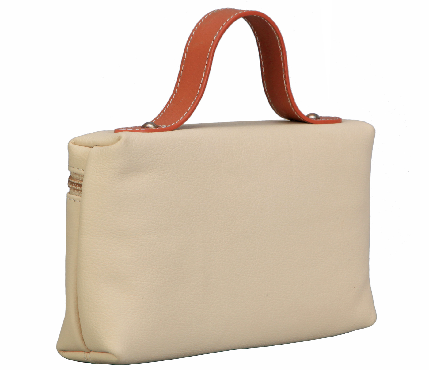 B865-Florencia-Shoulder work bag in Genuine Leather - Offwhite