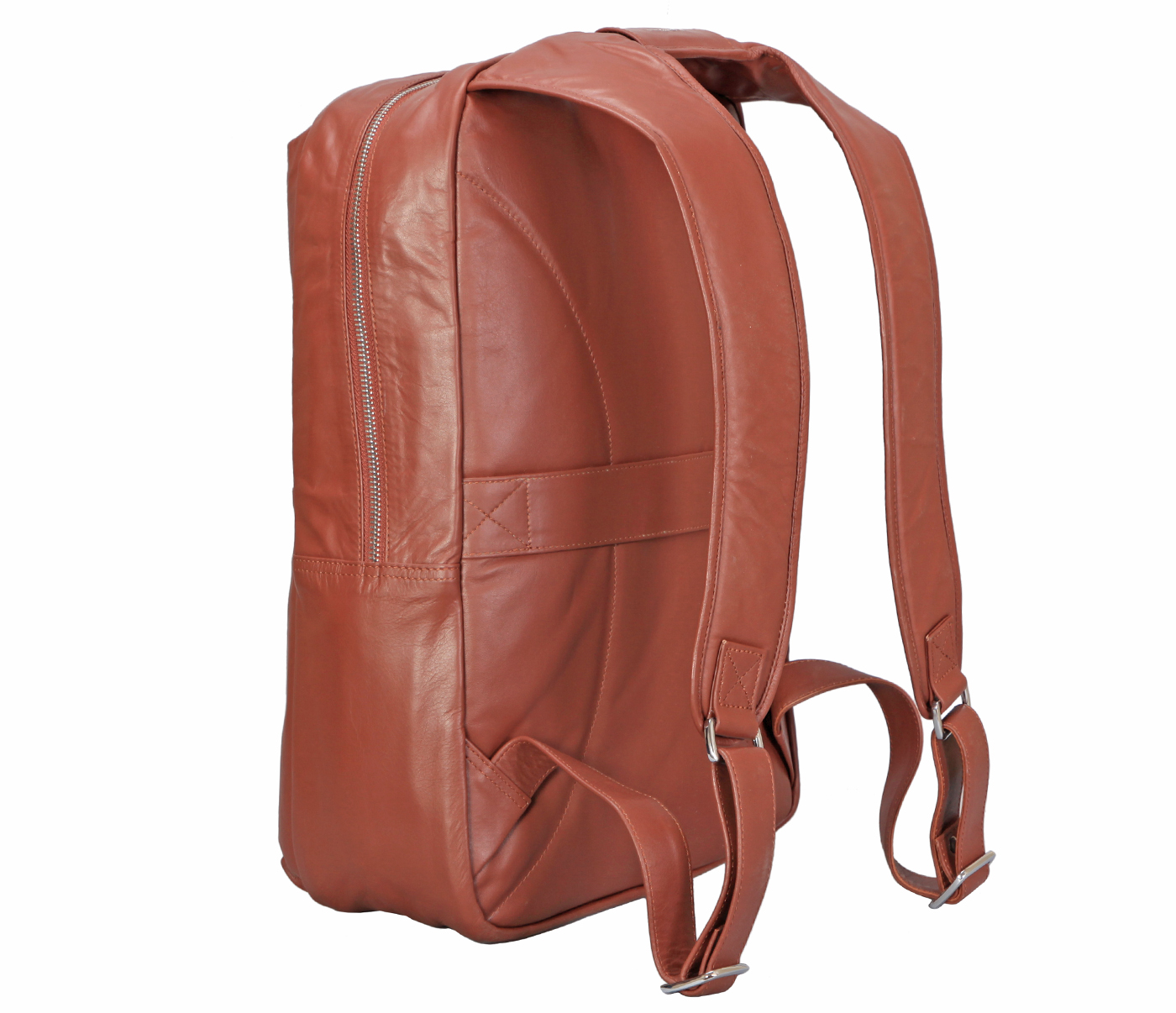 LC40-Charles-Unisex backpack for laptop bag in Genuine Leather  - Tan