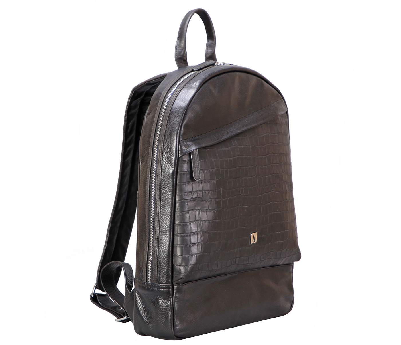 LC41-Bennett-Unisex backpack for laptop bag in Genuine Leather  - Black