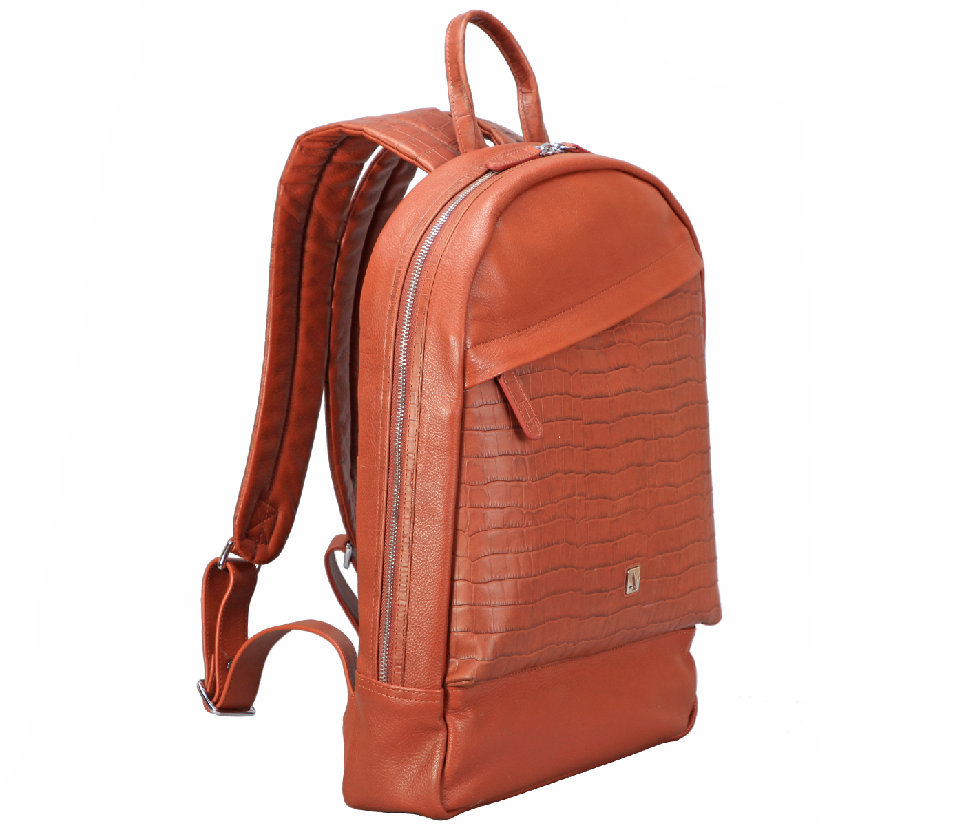 LC41-Bennett-Unisex backpack for laptop bag in Genuine Leather  - Tan