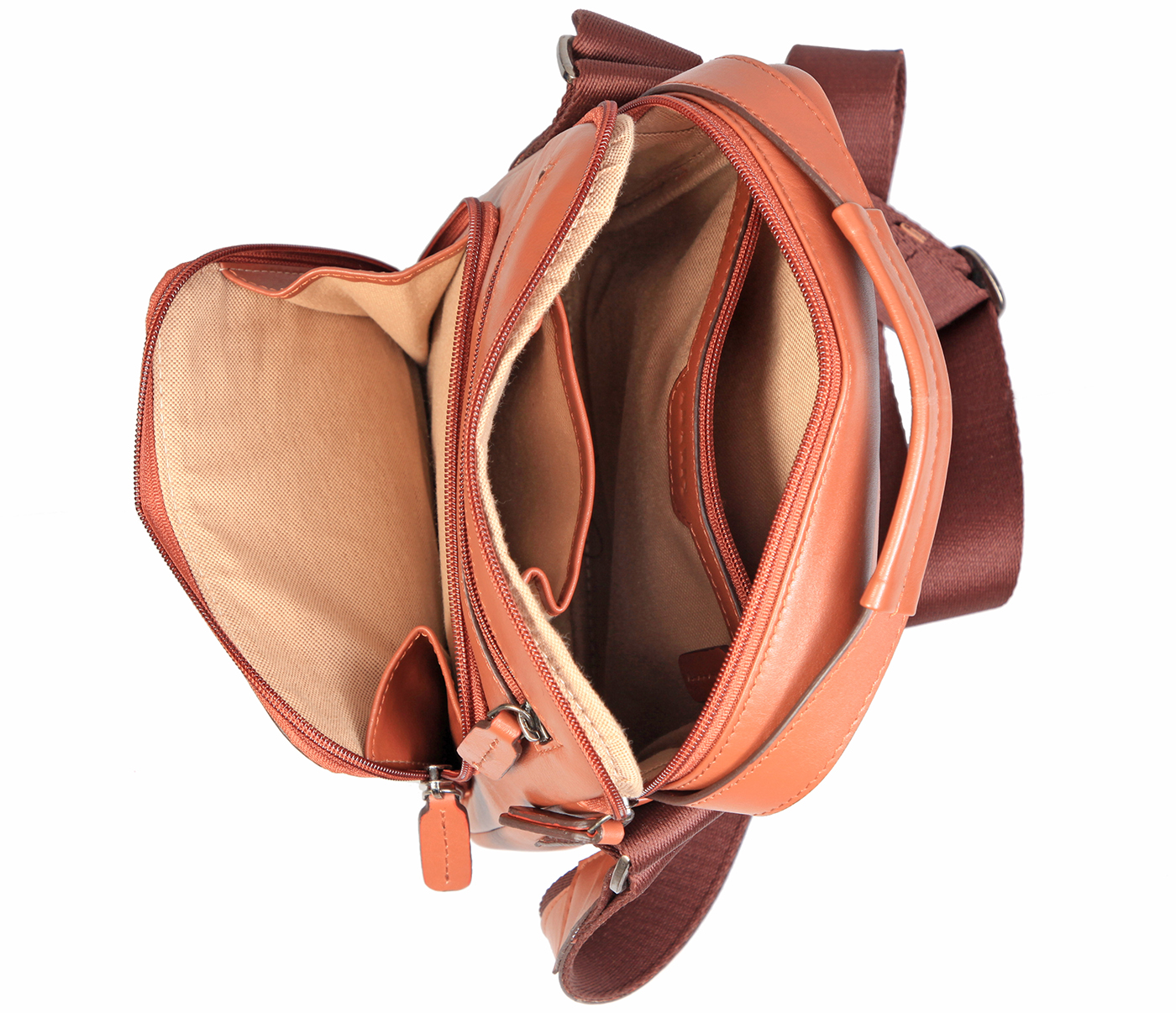 P38-Rafael-Men's travel pouch in Genuine Leather - Tan