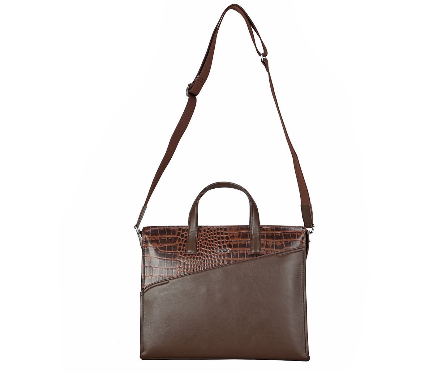 Portfolio / Laptop Bag-Sergio-Laptop cum portfolio slim bag in Genuine Leather - Brown