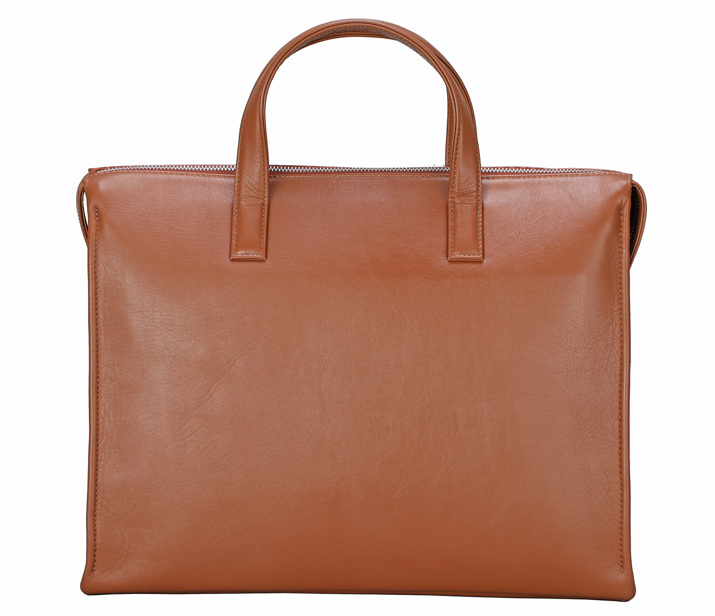 F76-Sergio-Laptop cum portfolio slim bag in Genuine Leather - Tan