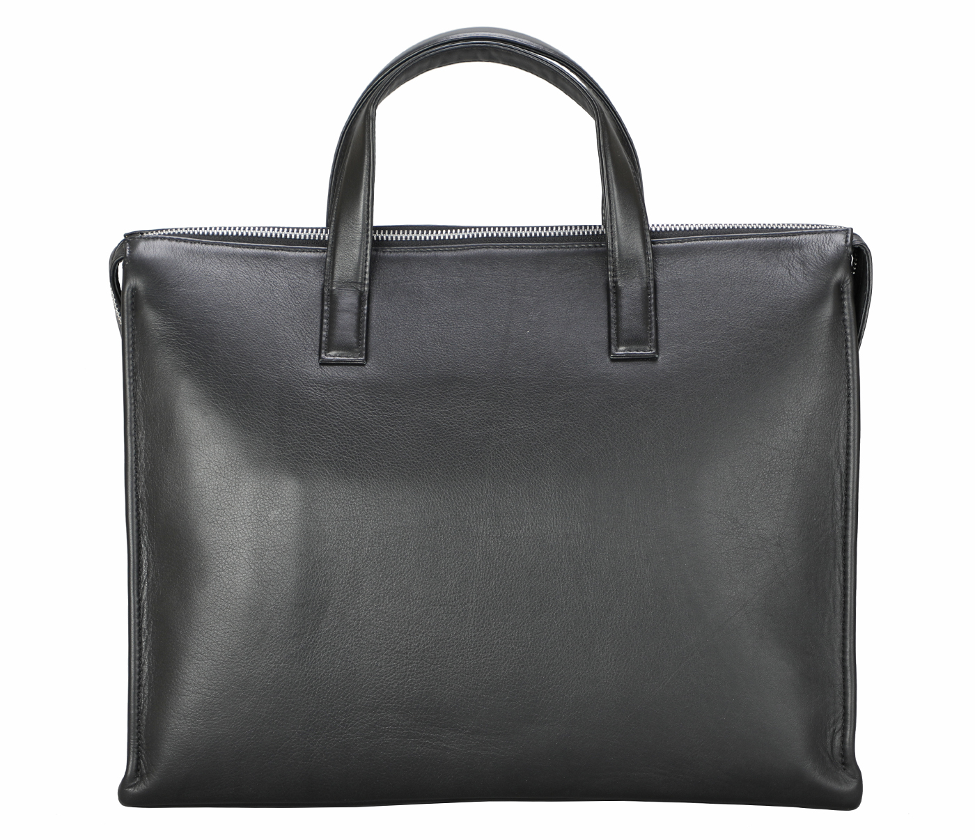 F76-Sergio-Laptop cum portfolio slim bag in Genuine Leather - blk