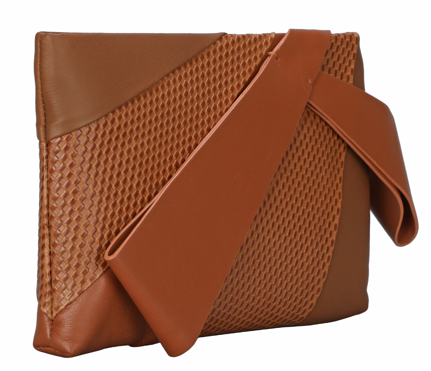 B872-Raquel-Evening Bag in Genuine Leather - Tan