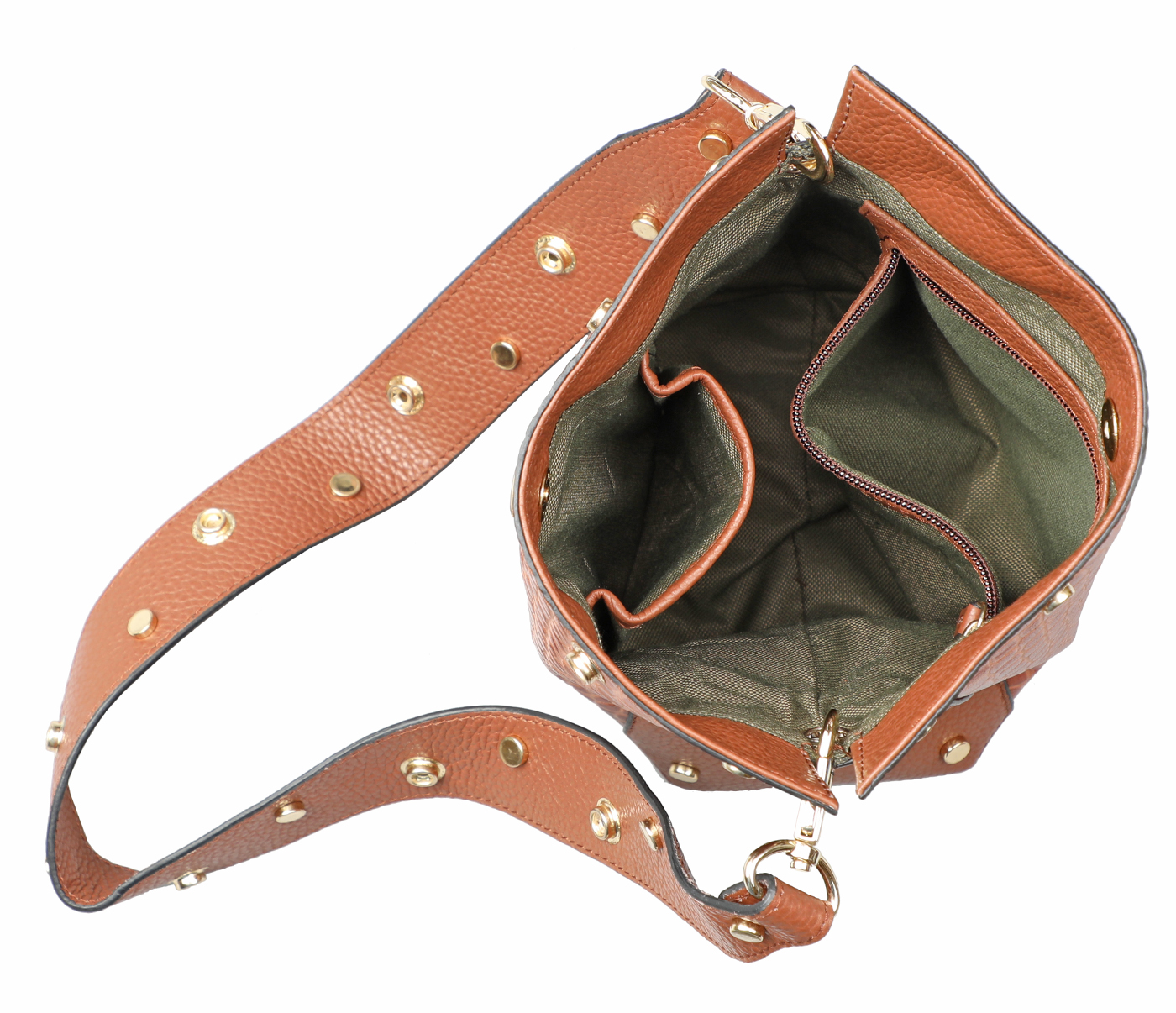 B876-Valencia-Shoulder work bag in Genuine Leather - Tan