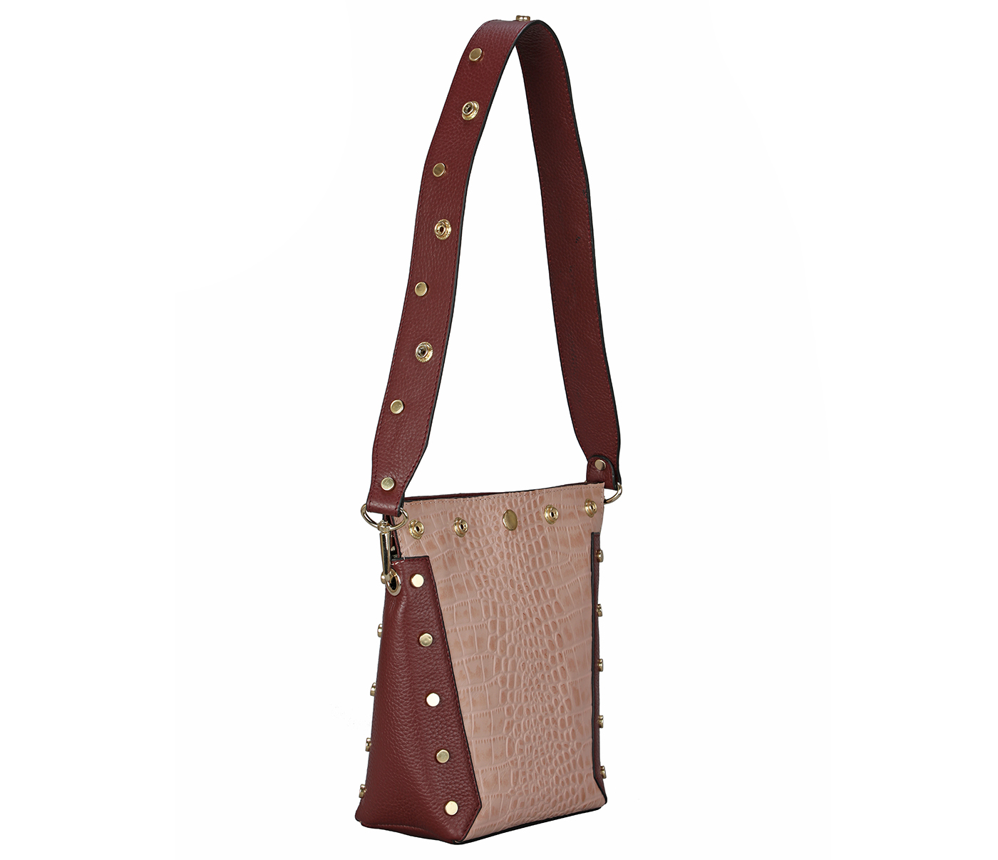 Handbag-Valencia-Shoulder work bag in Genuine Leather - Wine