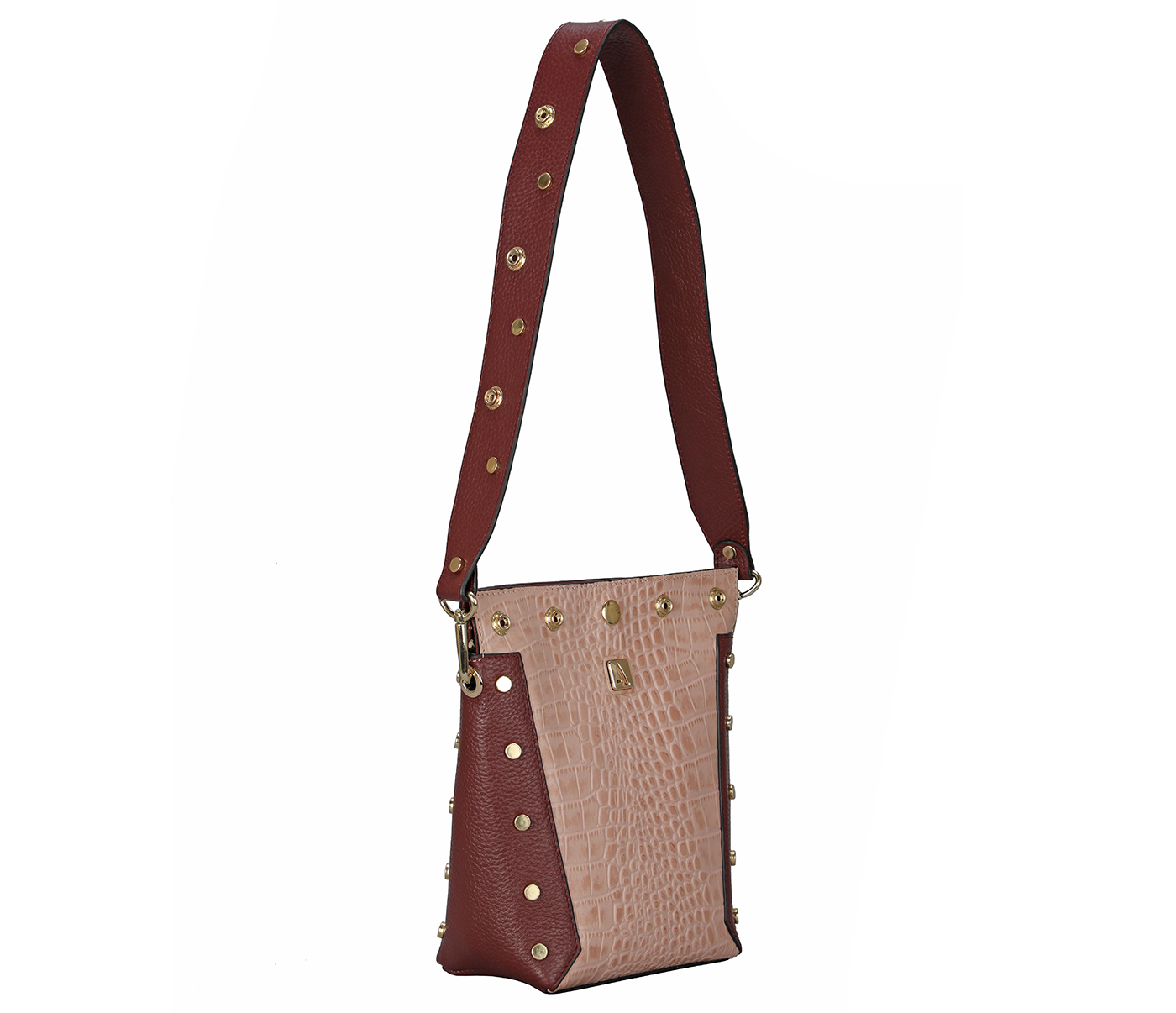 Handbag-Valencia-Shoulder work bag in Genuine Leather - Wine