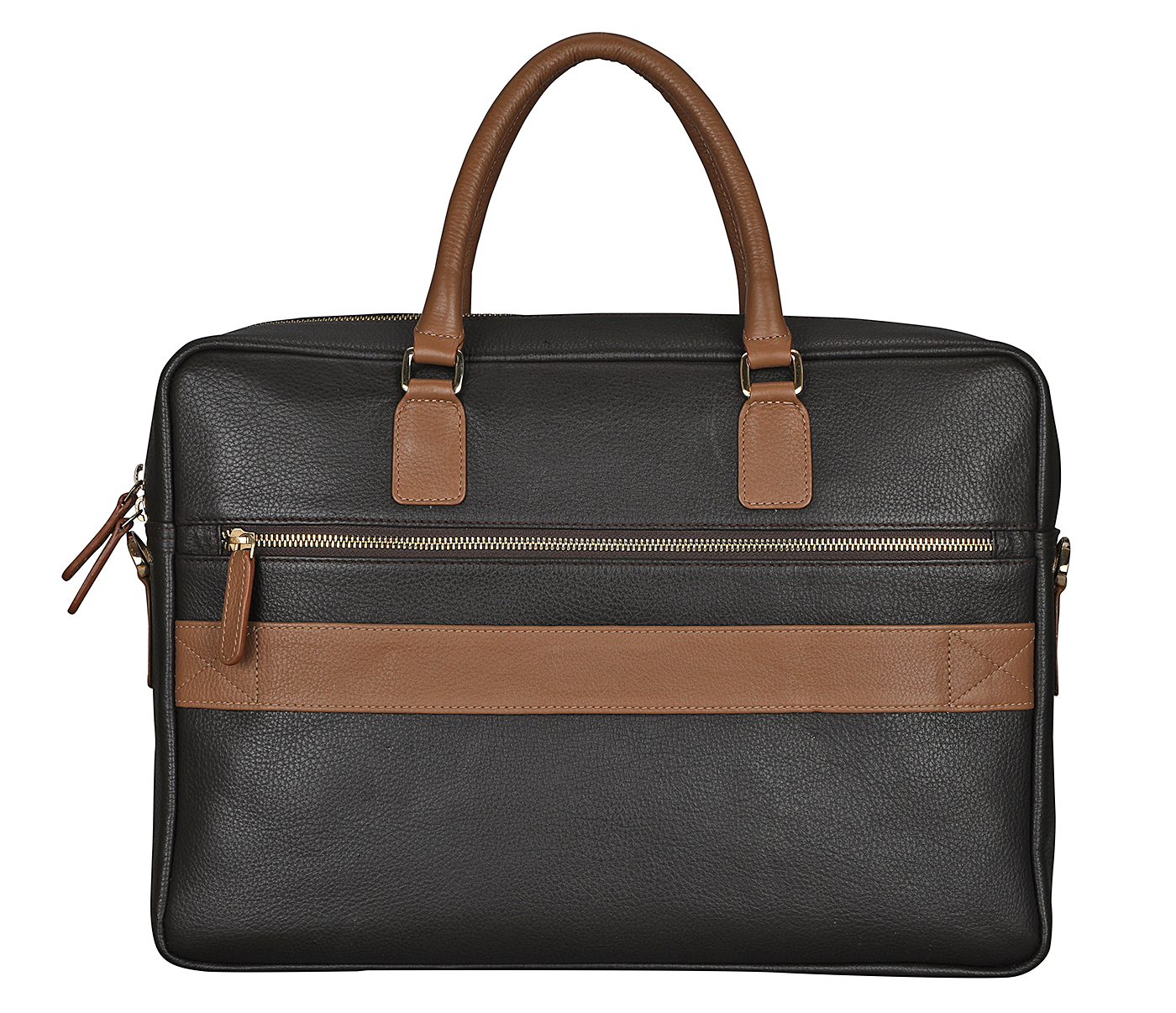 F78-Rodrigo-Laptop cum portfolio bag in Genuine Leather - Black
